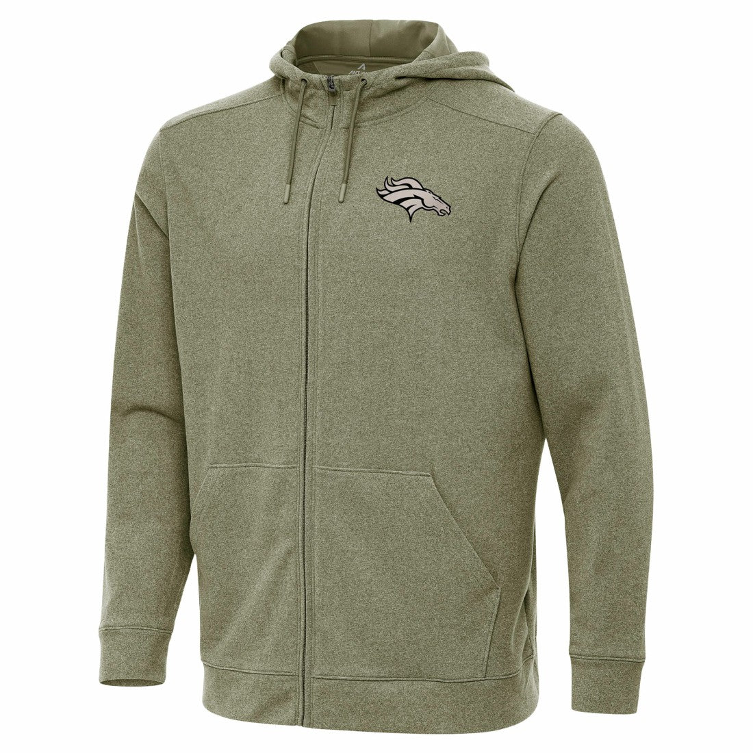 Denver Broncos Antigua Effortless Full-Zip Hoodie Jacket - Olive Hoodies