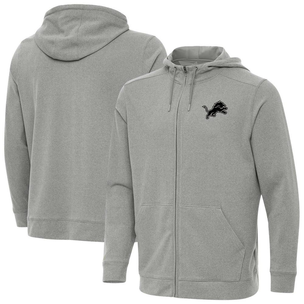 Detroit Lions Antigua Effortless Full-Zip Hoodie Jacket - Heather Gray Hoodies