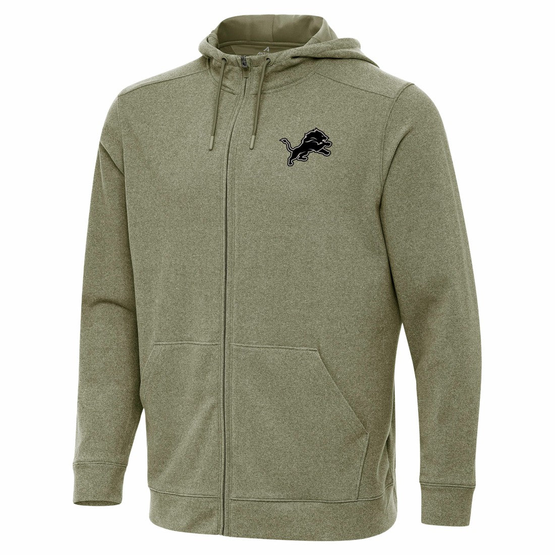 Detroit Lions Antigua Effortless Full-Zip Hoodie Jacket - Olive Hoodies