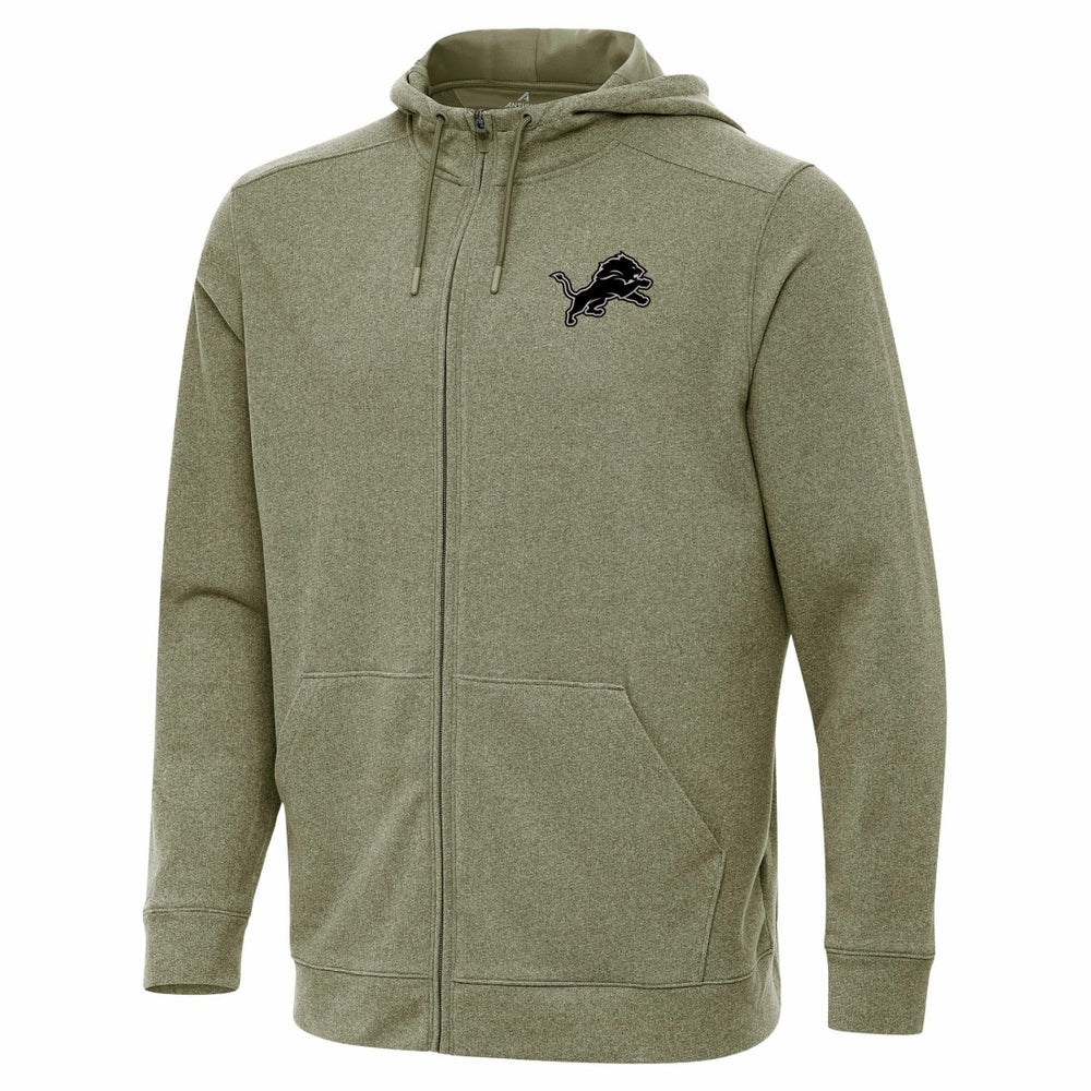 Detroit Lions Antigua Effortless Full-Zip Hoodie Jacket - Olive Hoodies