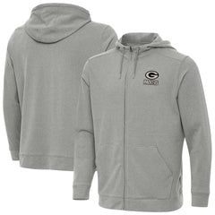 Green Bay Packers Antigua Effortless Full-Zip Hoodie Jacket - Heather Gray Hoodies