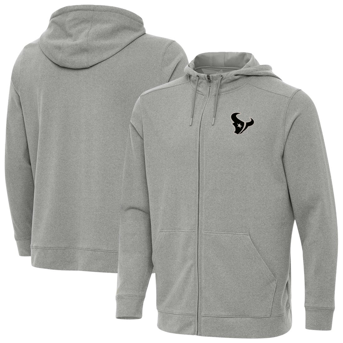 Houston Texans Antigua Effortless Full-Zip Hoodie Jacket - Heather Gray Hoodies