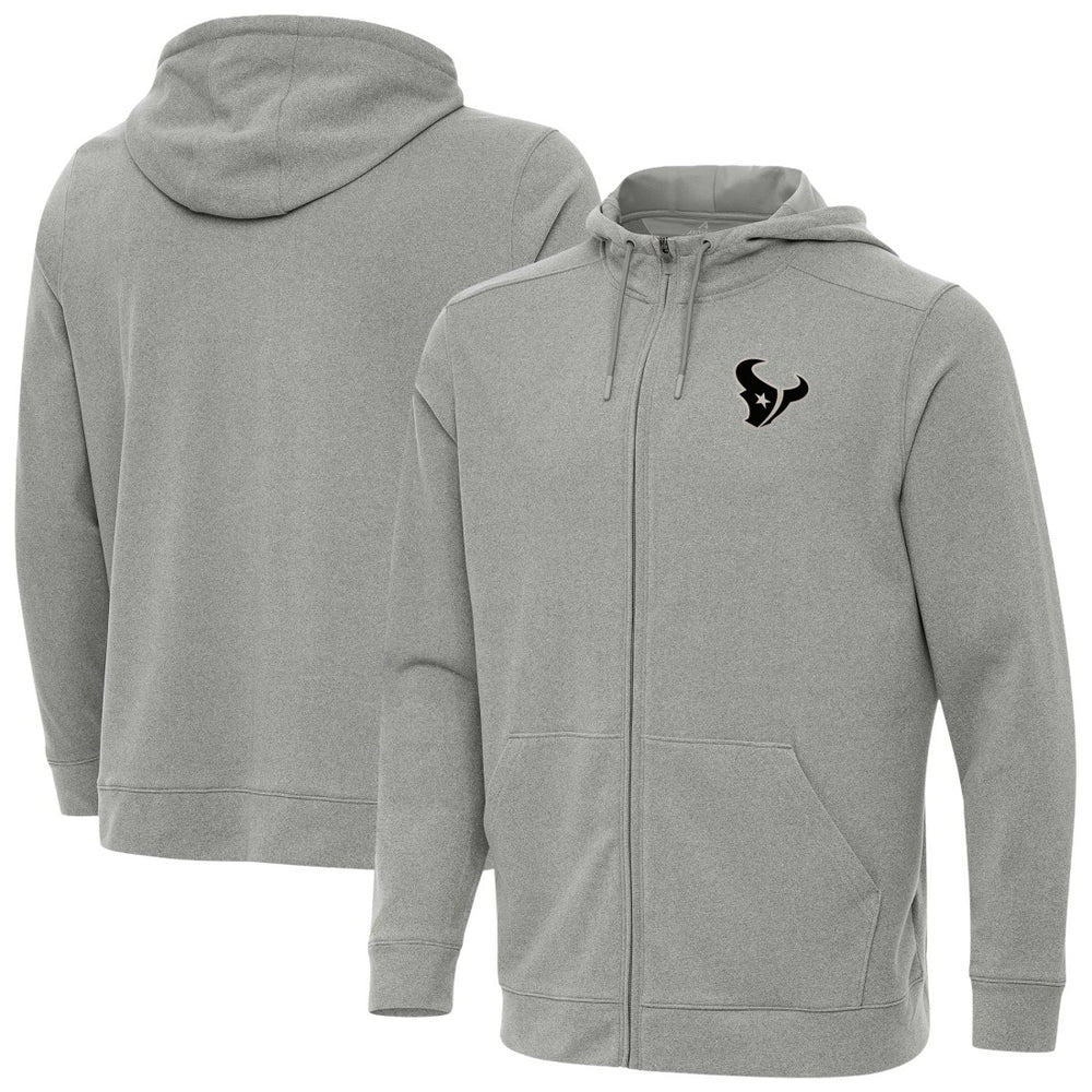 Houston Texans Antigua Effortless Full-Zip Hoodie Jacket - Heather Gray Hoodies
