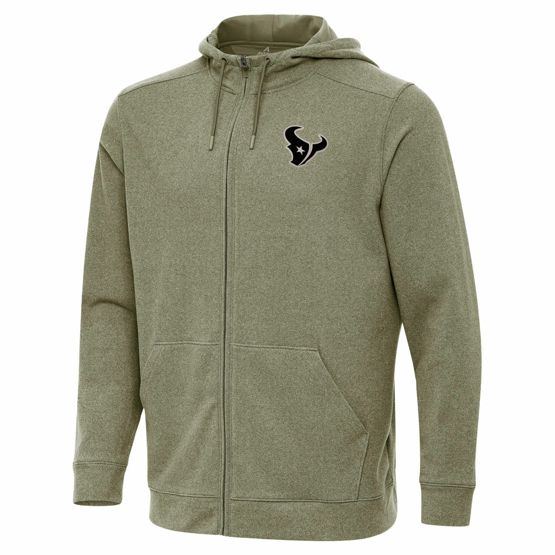 Houston Texans Antigua Effortless Full-Zip Hoodie Jacket - Olive Hoodies
