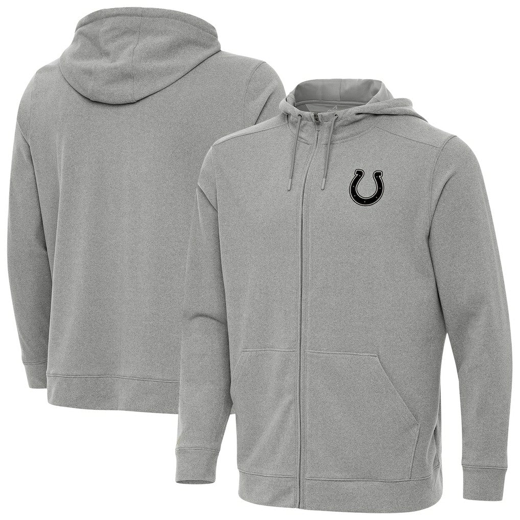 Indianapolis Colts Antigua Effortless Full-Zip Hoodie Jacket - Heather Gray Hoodies