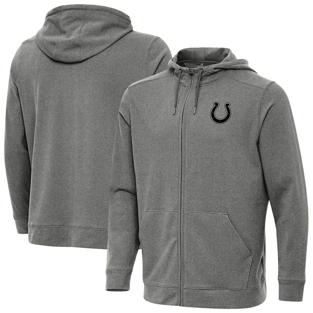 Indianapolis Colts Antigua Effortless Full-Zip Hoodie Jacket - Heather Black Hoodies