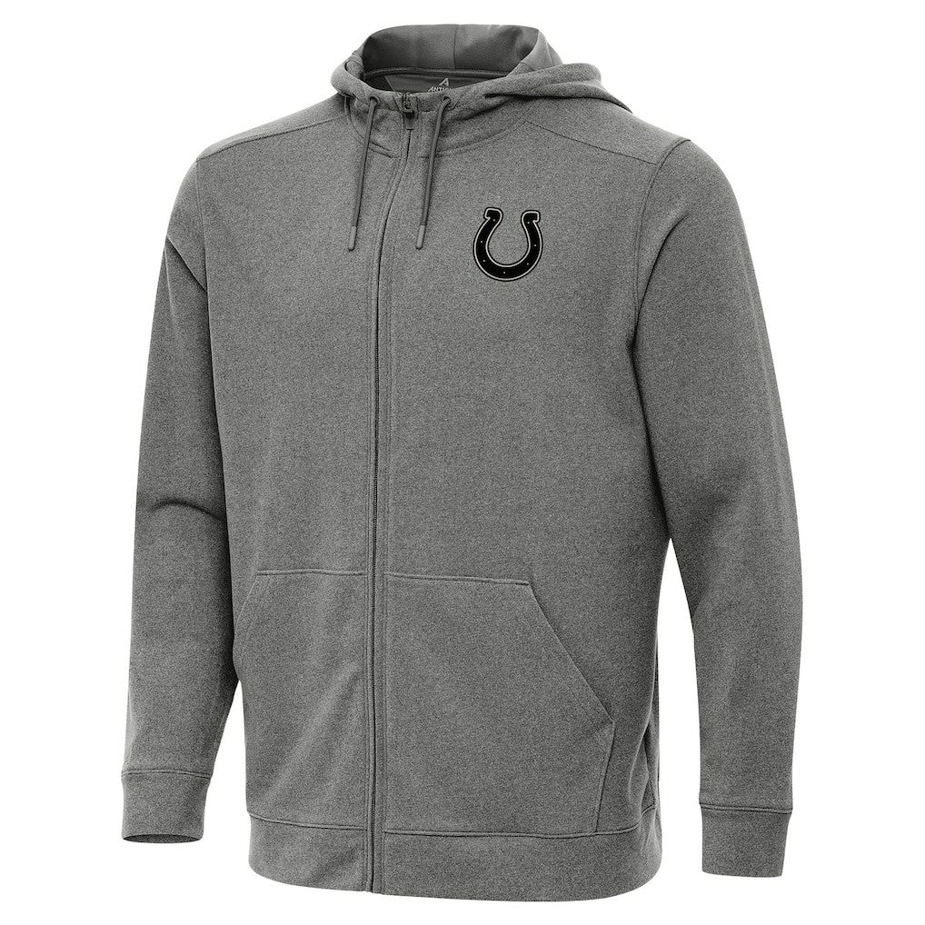 Indianapolis Colts Antigua Effortless Full-Zip Hoodie Jacket - Heather Black Hoodies