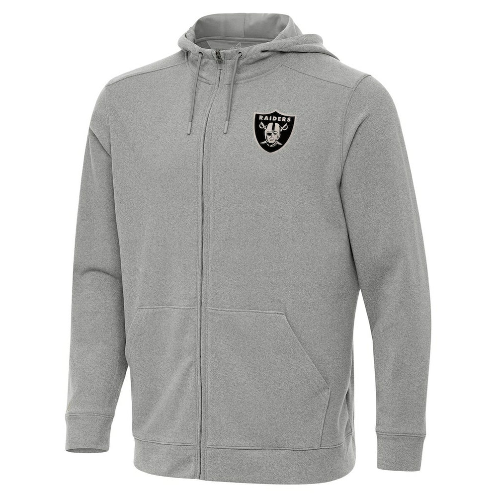 Las Vegas Raiders Antigua Effortless Full-Zip Hoodie Jacket - Heather Gray Hoodies