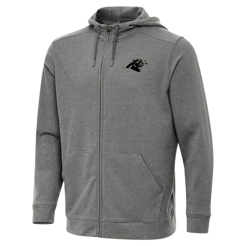 Carolina Panthers Antigua Effortless Full-Zip Hoodie Jacket - Heather Black Hoodies