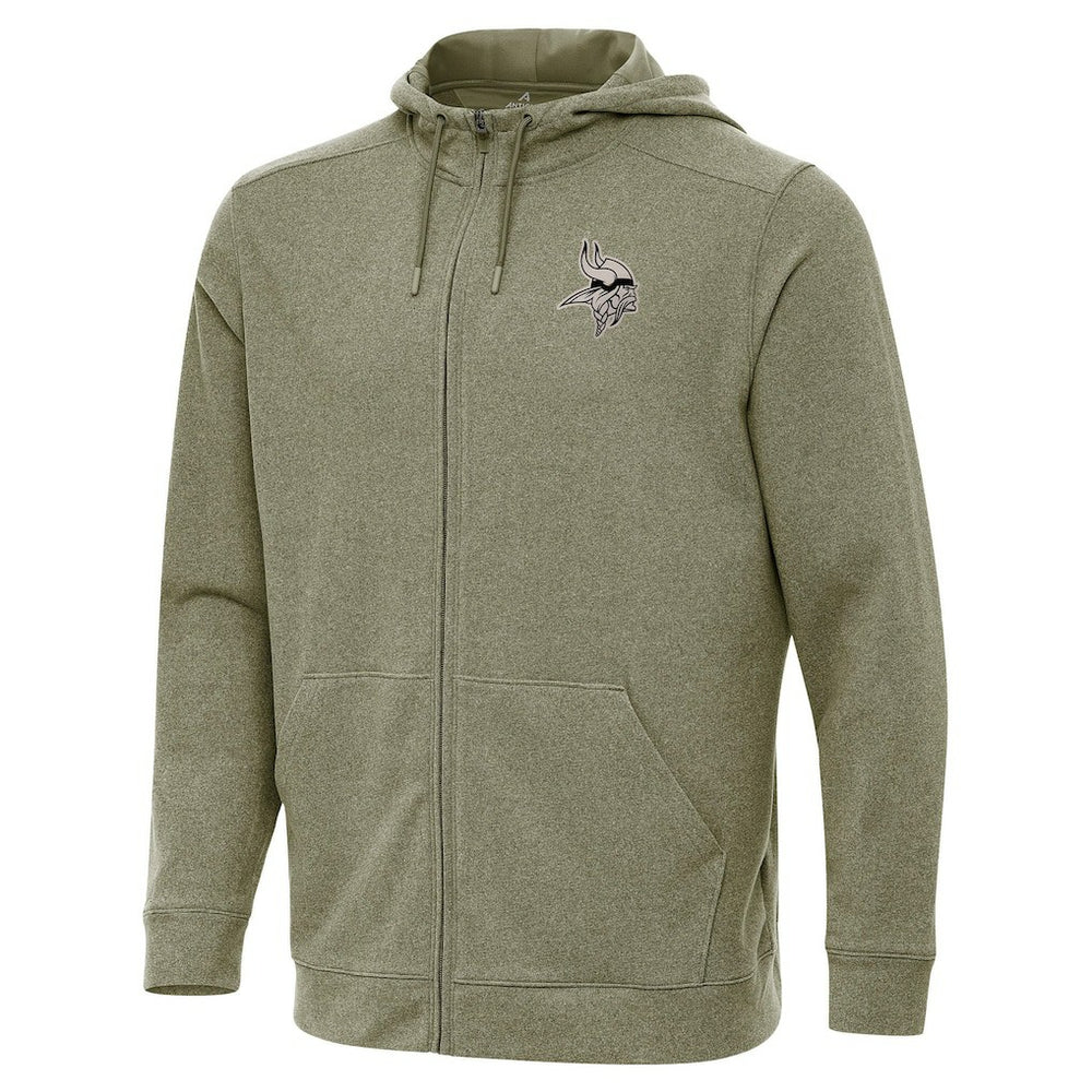 Minnesota Vikings Antigua Effortless Full-Zip Hoodie Jacket - Olive Hoodies