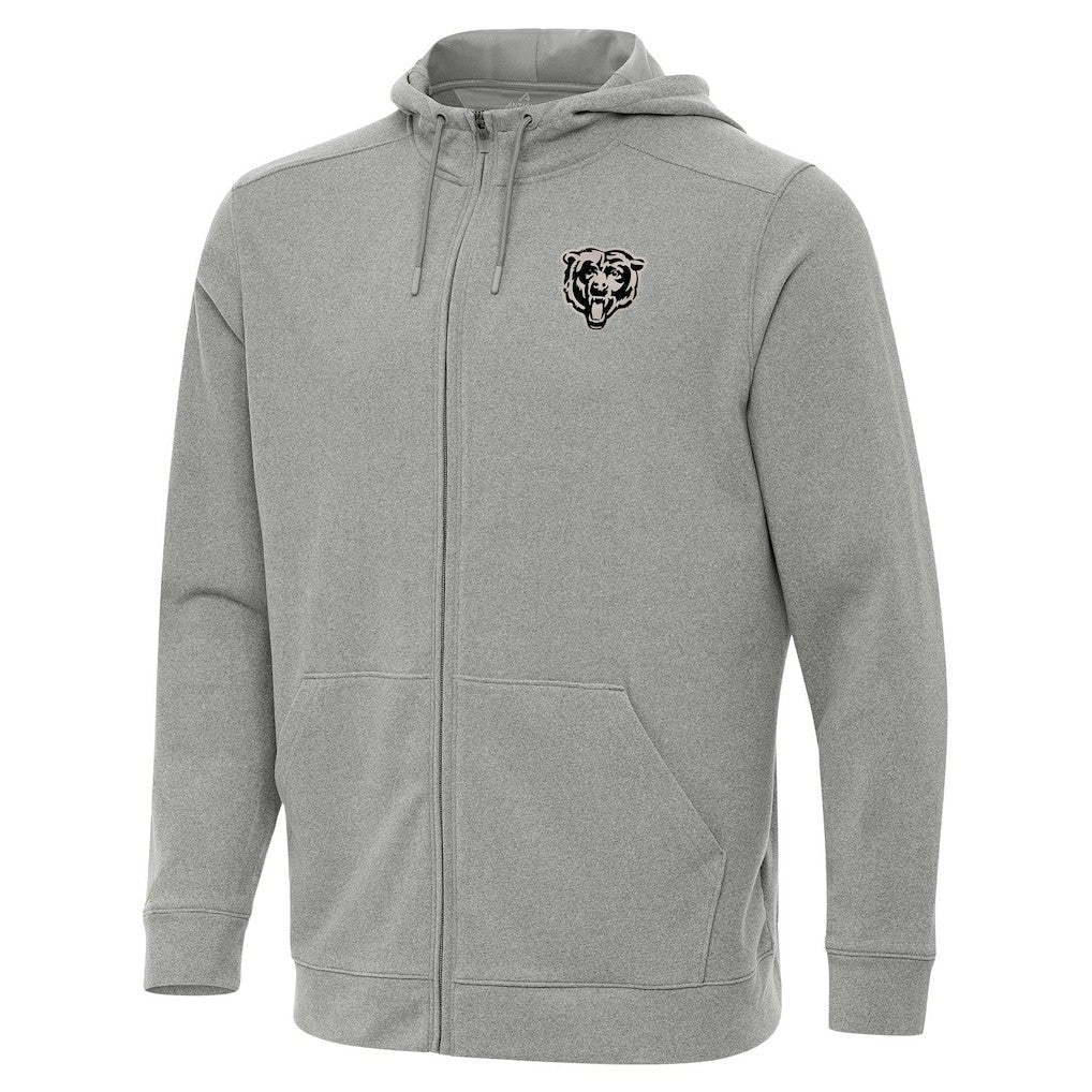 Chicago Bears Antigua Effortless Full-Zip Hoodie Jacket - Heather Gray Hoodies