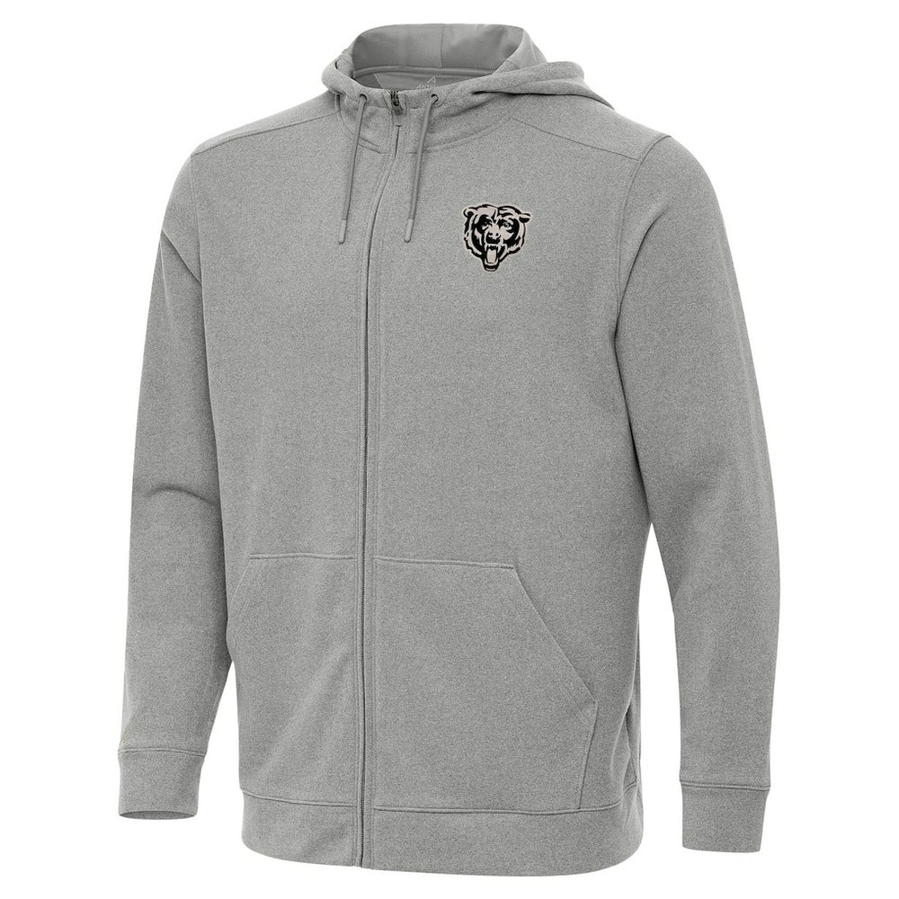 Chicago Bears Antigua Effortless Full-Zip Hoodie Jacket - Heather Gray Hoodies