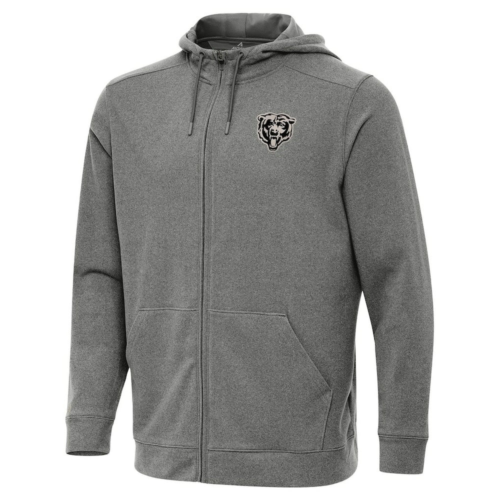 Chicago Bears Antigua Effortless Full-Zip Hoodie Jacket - Heather Black Hoodies