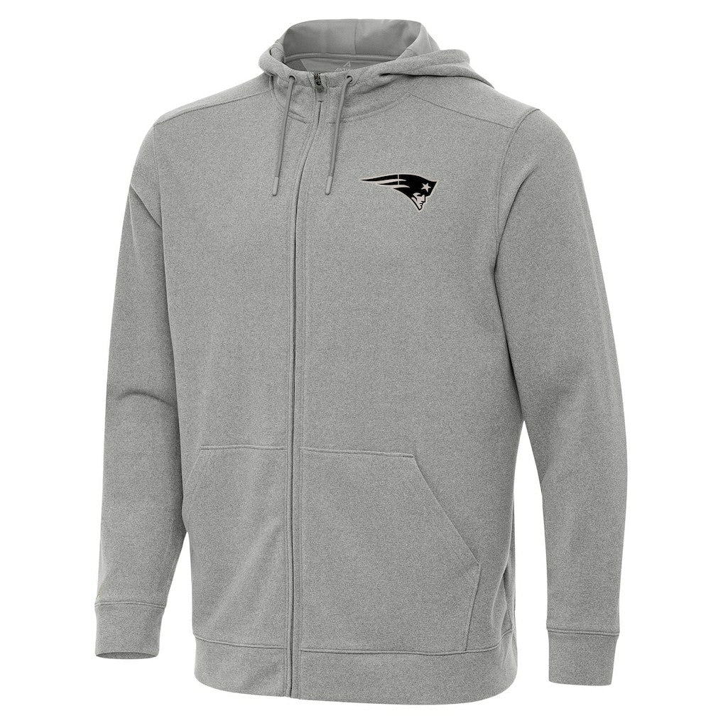 New England Patriots Antigua Effortless Full-Zip Hoodie Jacket - Heather Gray Hoodies