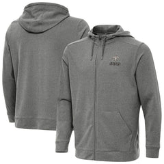 New Orleans Saints Antigua Effortless Full-Zip Hoodie Jacket - Heather Black Hoodies