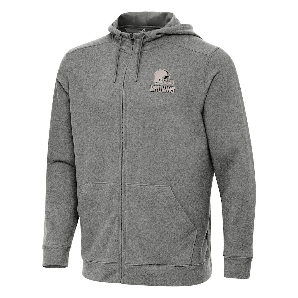 Cleveland Browns Antigua Effortless Full-Zip Hoodie Jacket - Heather Black Hoodies