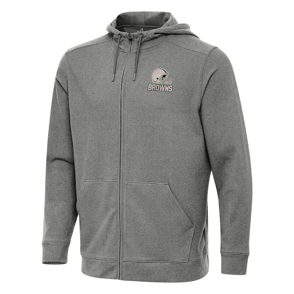 Cleveland Browns Antigua Effortless Full-Zip Hoodie Jacket - Heather Black Hoodies