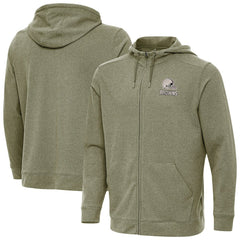 Cleveland Browns Antigua Effortless Full-Zip Hoodie Jacket - Olive Hoodies