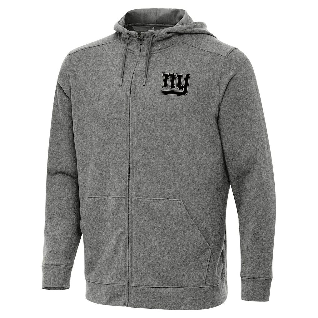 New York Giants Antigua Effortless Full-Zip Hoodie Jacket - Heather Black Hoodies