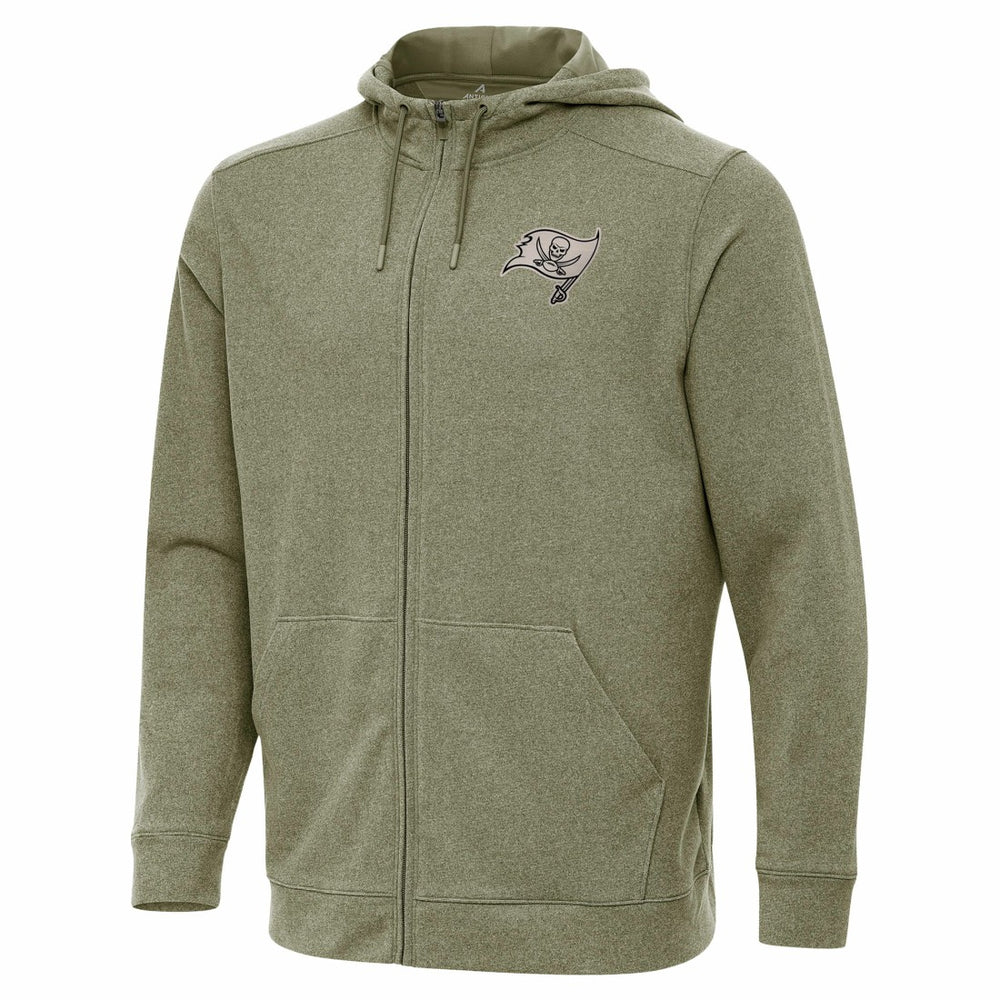 Tampa Bay Buccaneers Antigua Effortless Full-Zip Hoodie Jacket - Olive Hoodies