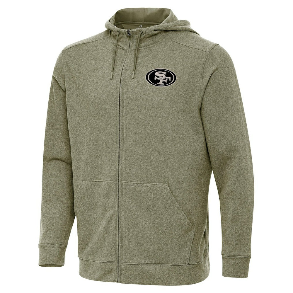 San Francisco 49ers Antigua Effortless Full-Zip Hoodie Jacket - Olive Hoodies