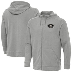 San Francisco 49ers Antigua Effortless Full-Zip Hoodie Jacket - Heather Gray Hoodies