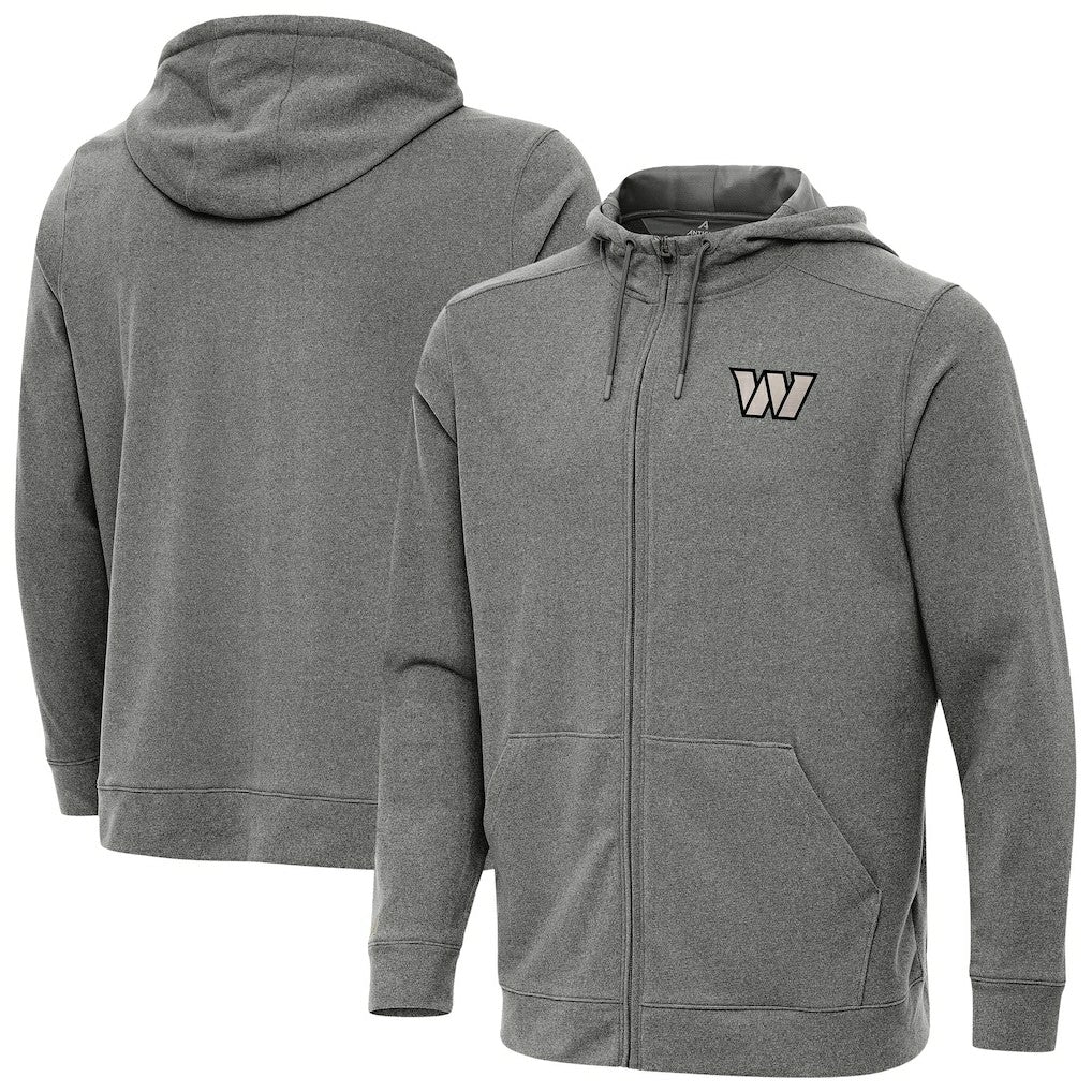 Washington Commanders Antigua Effortless Full-Zip Hoodie Jacket - Heather Black Hoodies