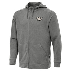 Washington Commanders Antigua Effortless Full-Zip Hoodie Jacket - Heather Black Hoodies
