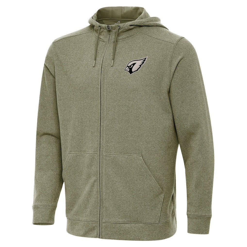 Arizona Cardinals Antigua Effortless Full-Zip Hoodie Jacket - Olive Hoodies