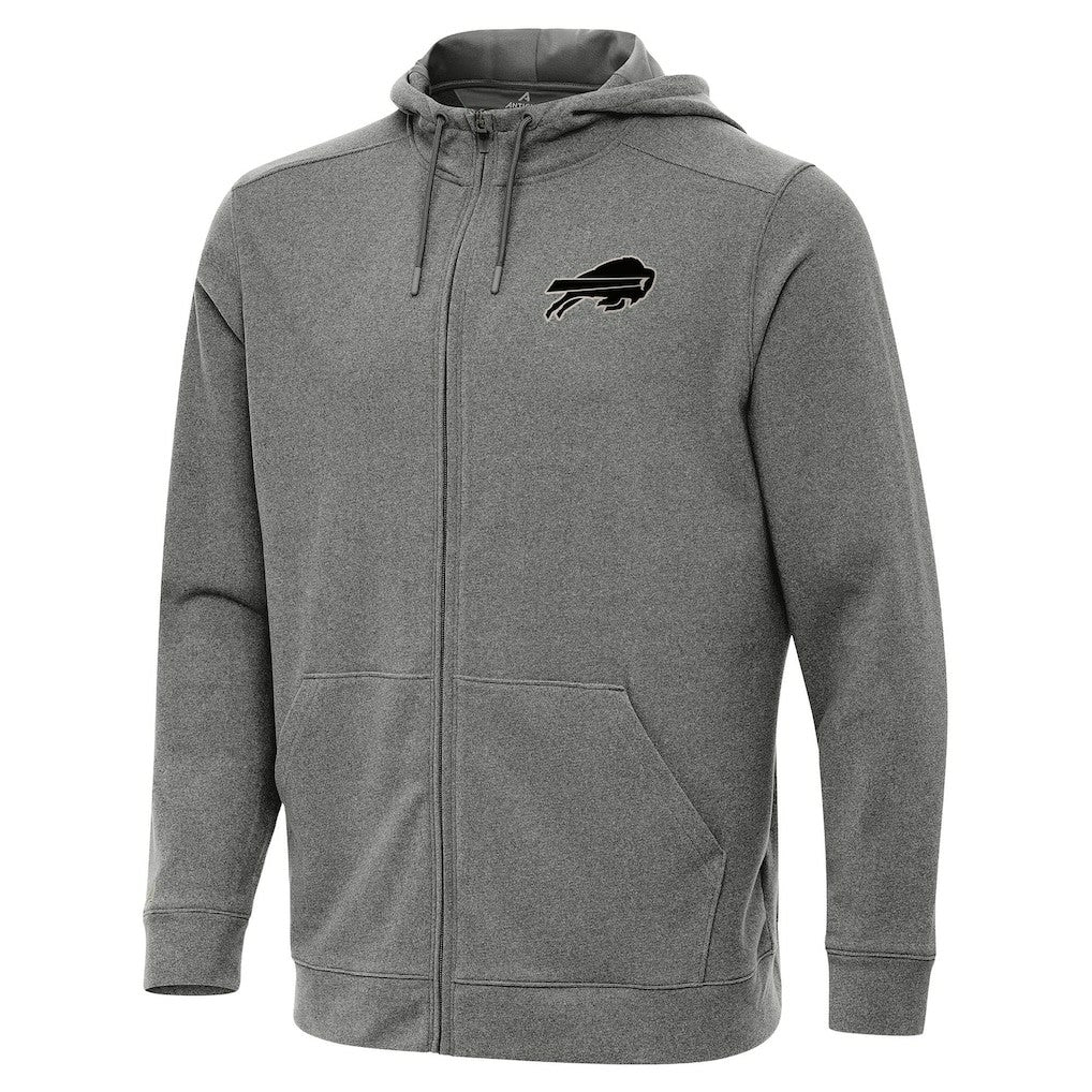 Buffalo Bills Antigua Effortless Full-Zip Hoodie Jacket - Heather Black Hoodies