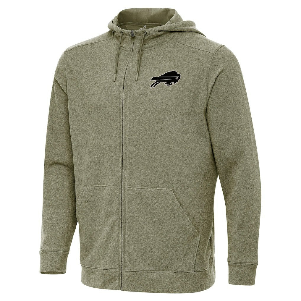 Buffalo Bills Antigua Effortless Full-Zip Hoodie Jacket - Olive Hoodies