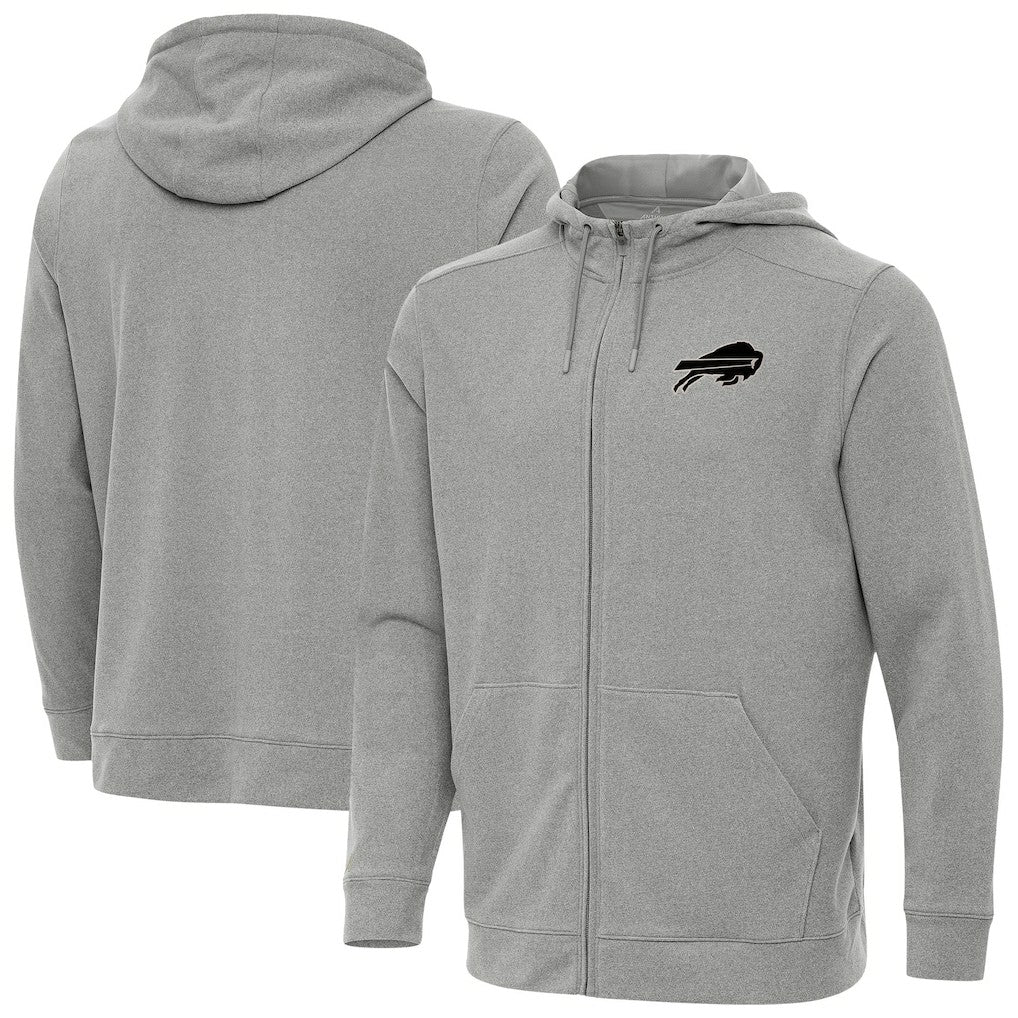 Buffalo Bills Antigua Effortless Full-Zip Hoodie Jacket - Heather Gray Hoodies