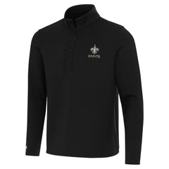 New Orleans Saints Antigua Insider Quarter-Zip Jacket - Black Jackets