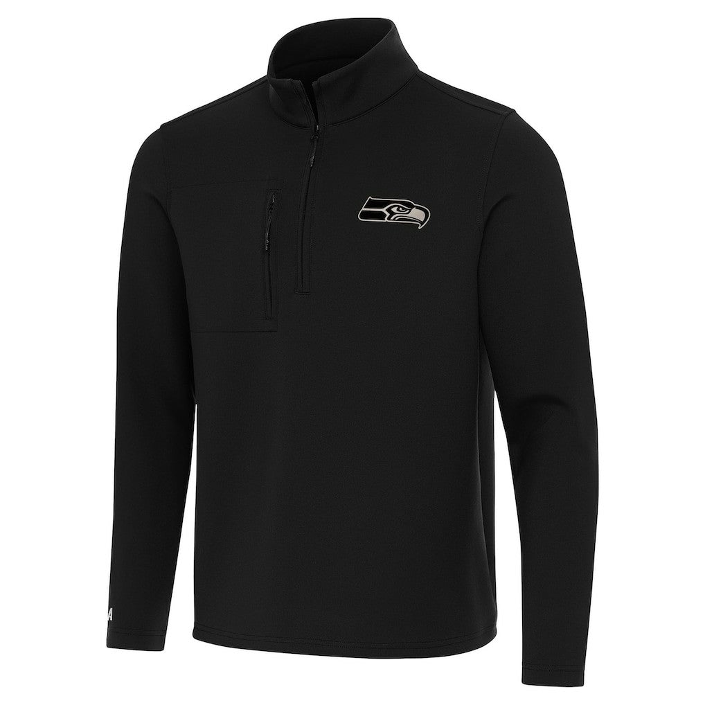 Seattle Seahawks Antigua Insider Quarter-Zip Jacket - Black Jackets