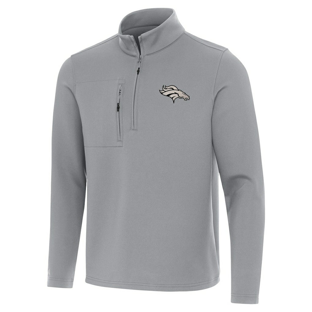 Denver Broncos Antigua Insider Quarter-Zip Jacket - Gray Jackets