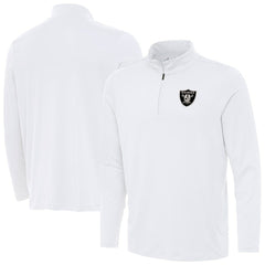 Las Vegas Raiders Antigua Reprocess Quarter-Zip Top - White Tops