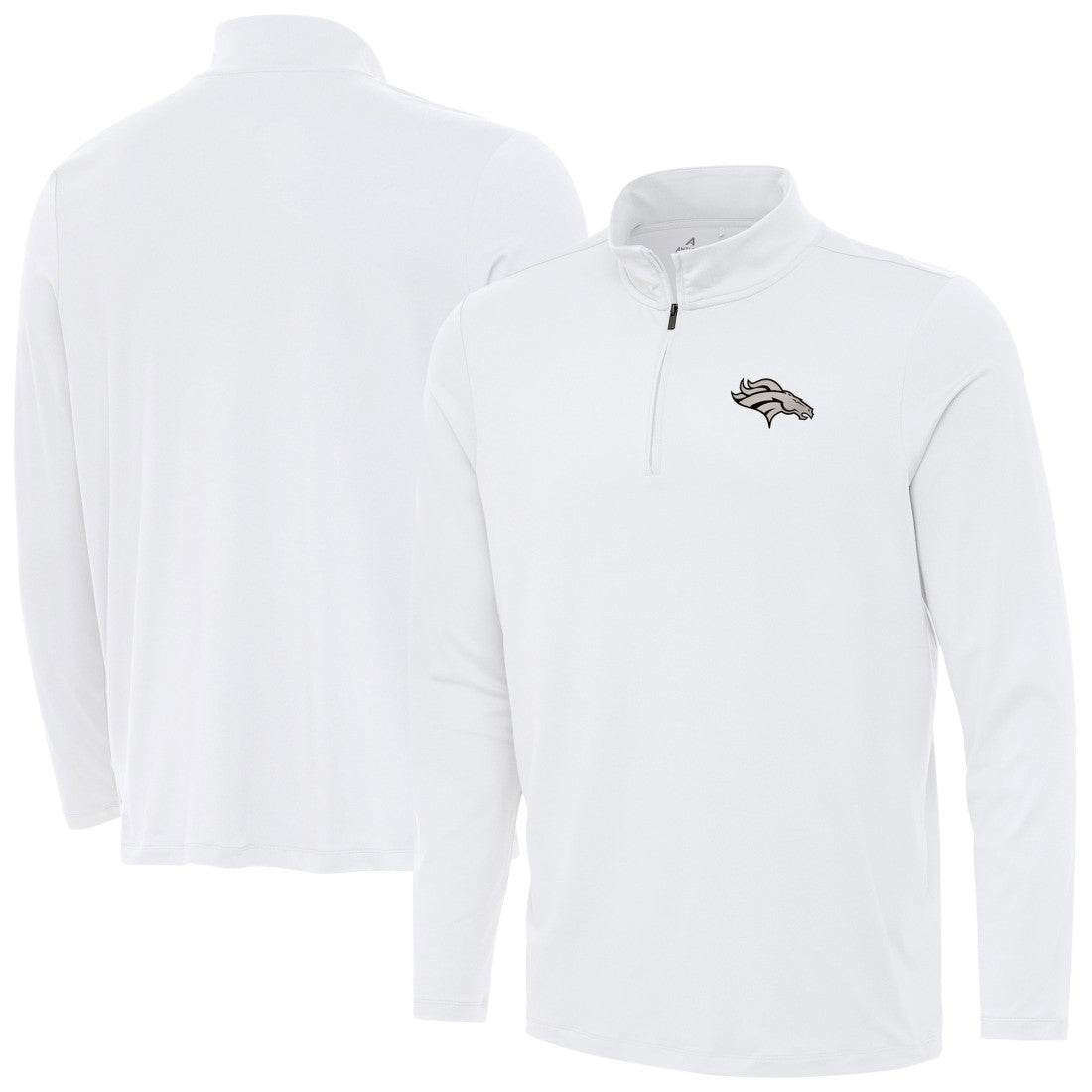 Denver Broncos Antigua Reprocess Quarter-Zip Top - White Tops