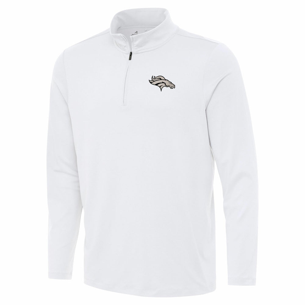 Denver Broncos Antigua Reprocess Quarter-Zip Top - White Tops
