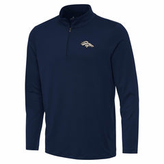 Denver Broncos Antigua Reprocess Quarter-Zip Top - Navy Tops