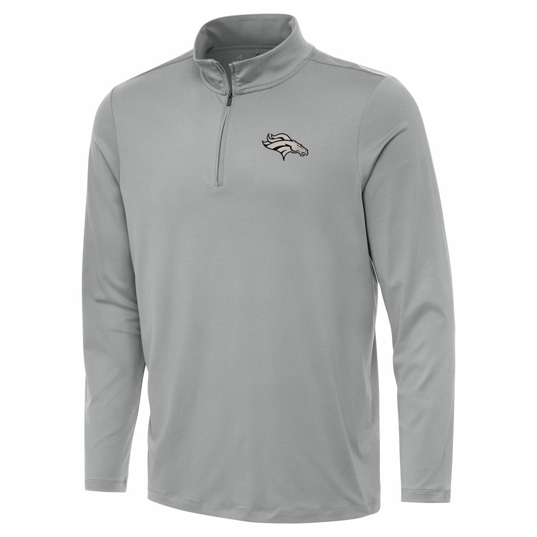 Denver Broncos Antigua Reprocess Quarter-Zip Top - Gray Tops
