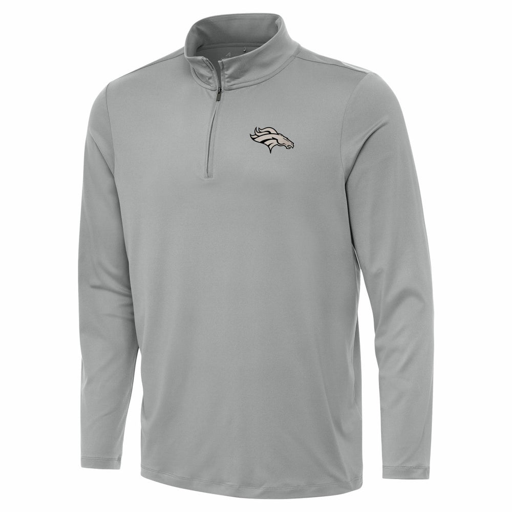 Denver Broncos Antigua Reprocess Quarter-Zip Top - Gray Tops