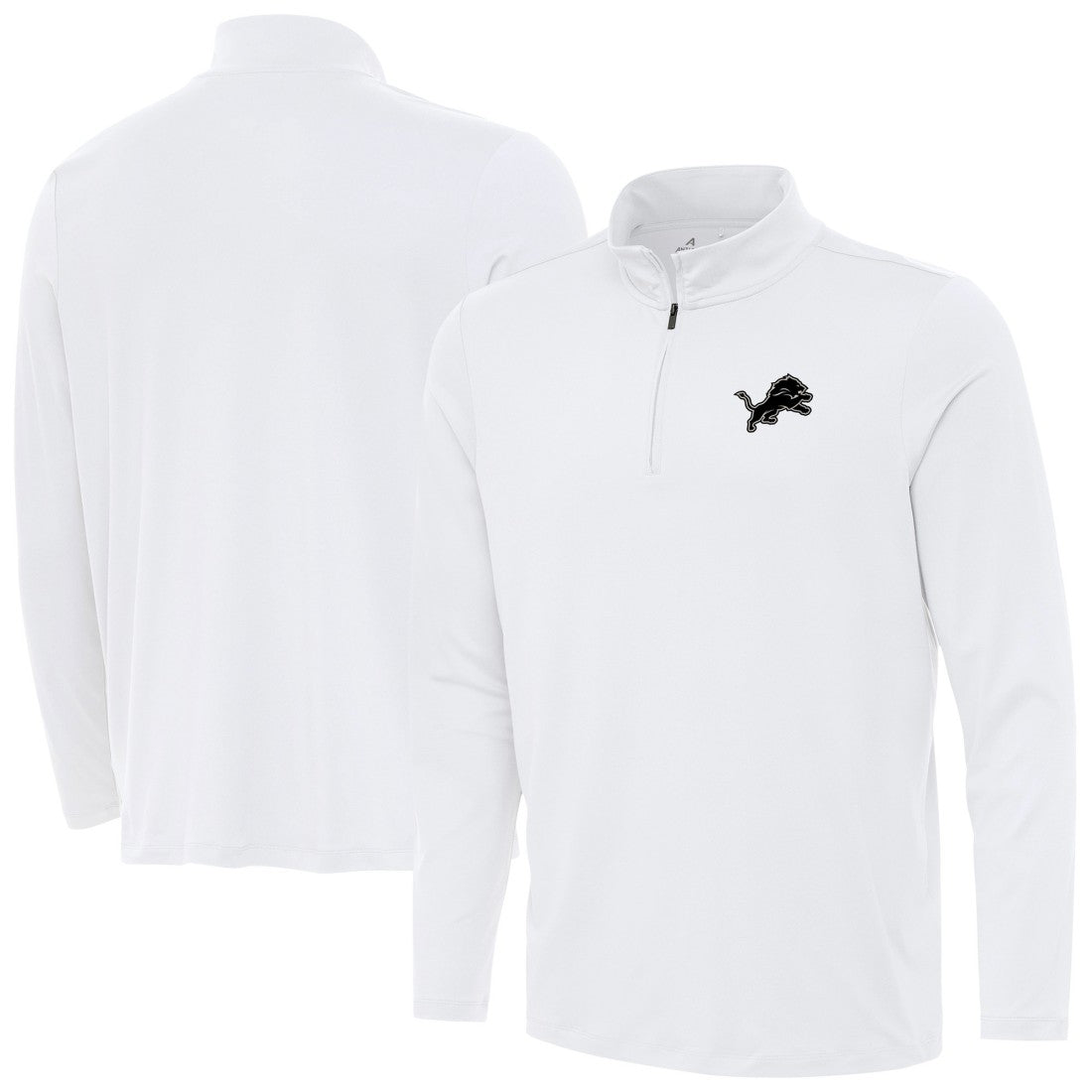 Detroit Lions Antigua Reprocess Quarter-Zip Top - White Tops