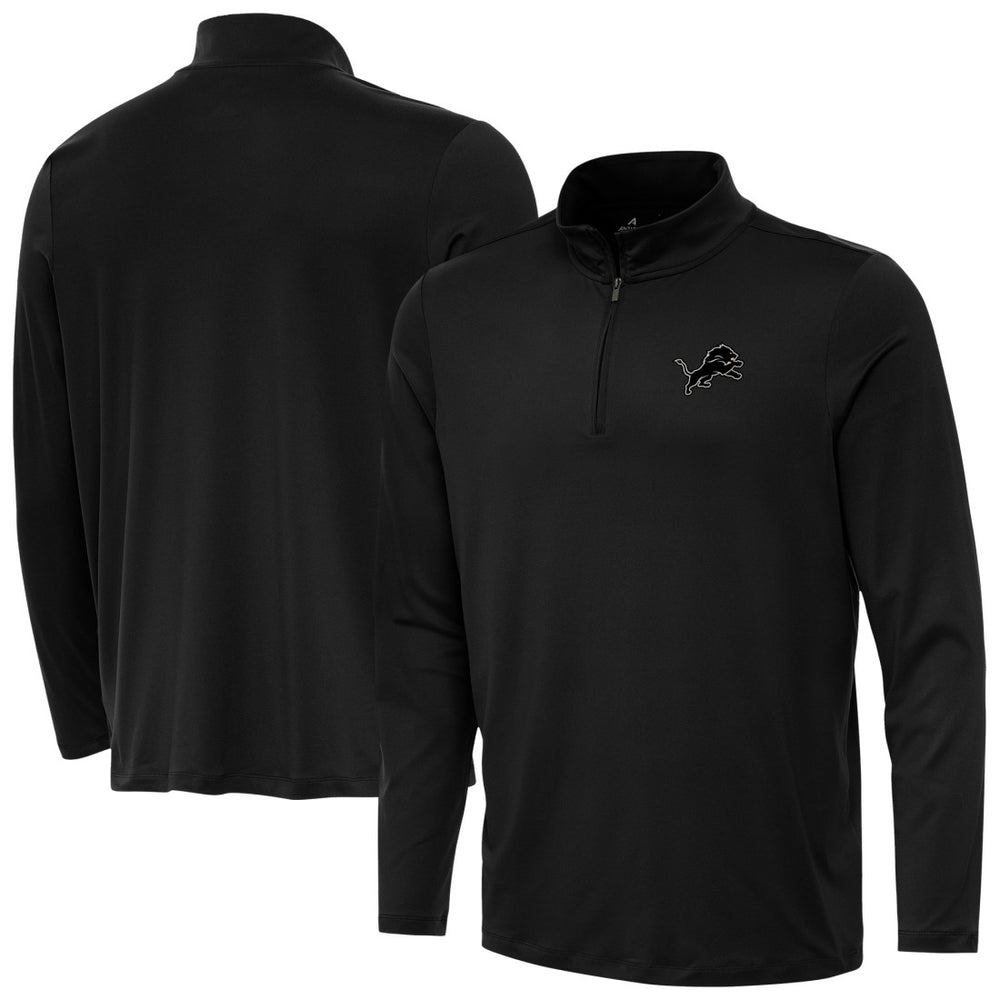 Detroit Lions Antigua Reprocess Quarter-Zip Top - Black Tops