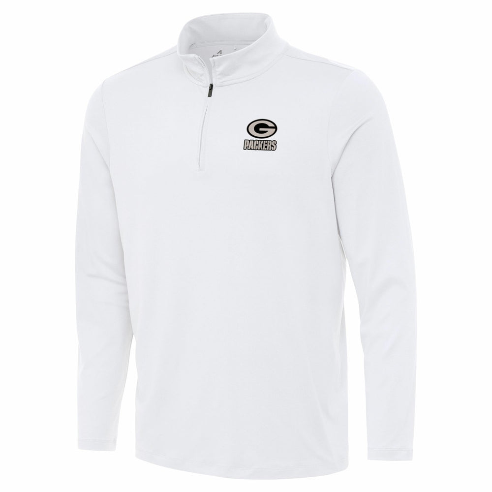 Green Bay Packers Antigua Reprocess Quarter-Zip Top - White Tops