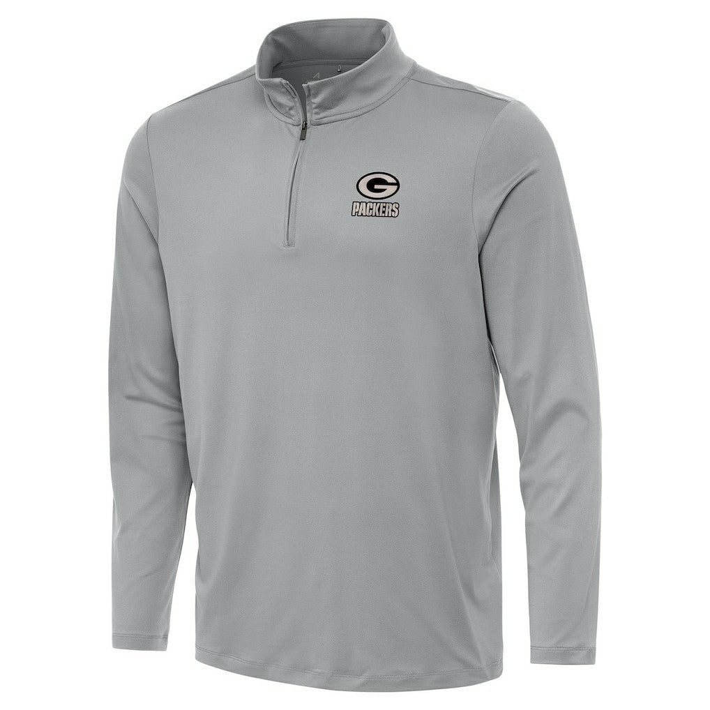 Green Bay Packers Antigua Reprocess Quarter-Zip Top - Gray Tops