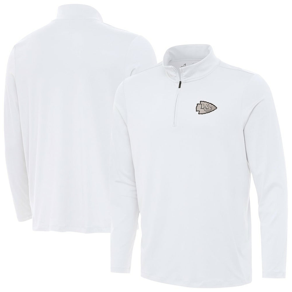 Kansas City Chiefs Antigua Reprocess Quarter-Zip Top - White Tops