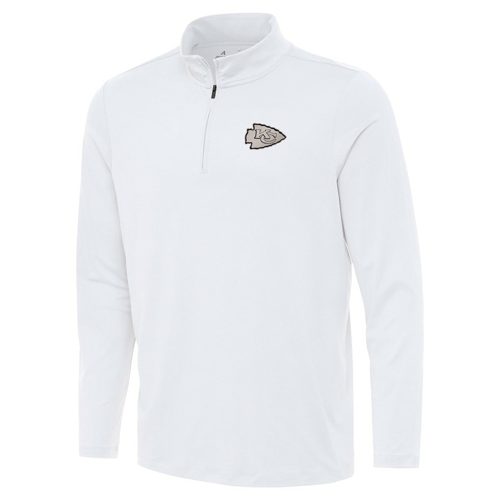 Kansas City Chiefs Antigua Reprocess Quarter-Zip Top - White Tops