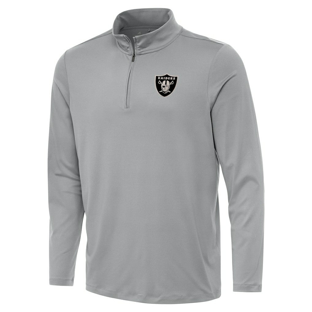 Las Vegas Raiders Antigua Reprocess Quarter-Zip Top - Gray Tops