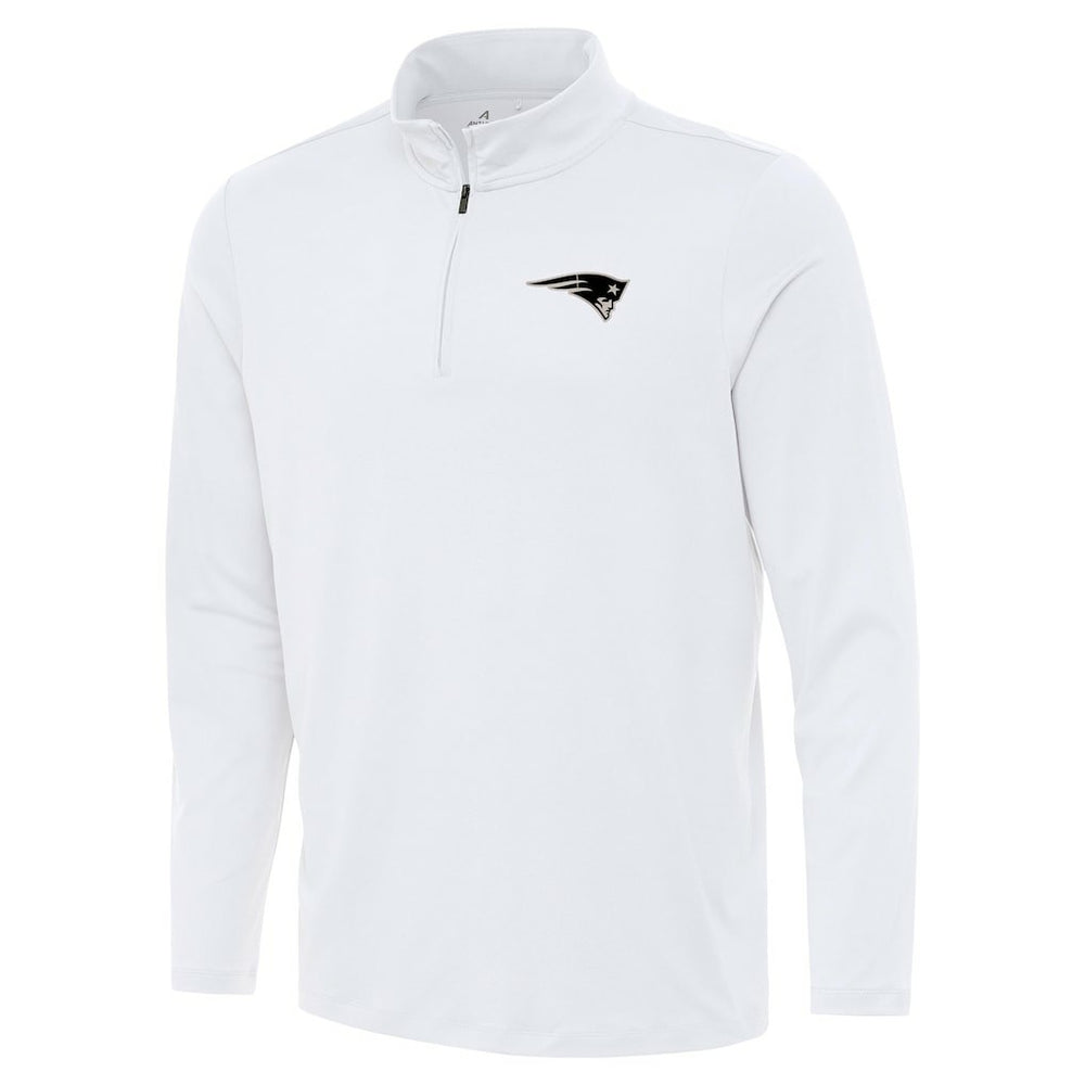 New England Patriots Antigua Reprocess Quarter-Zip Top - White Tops