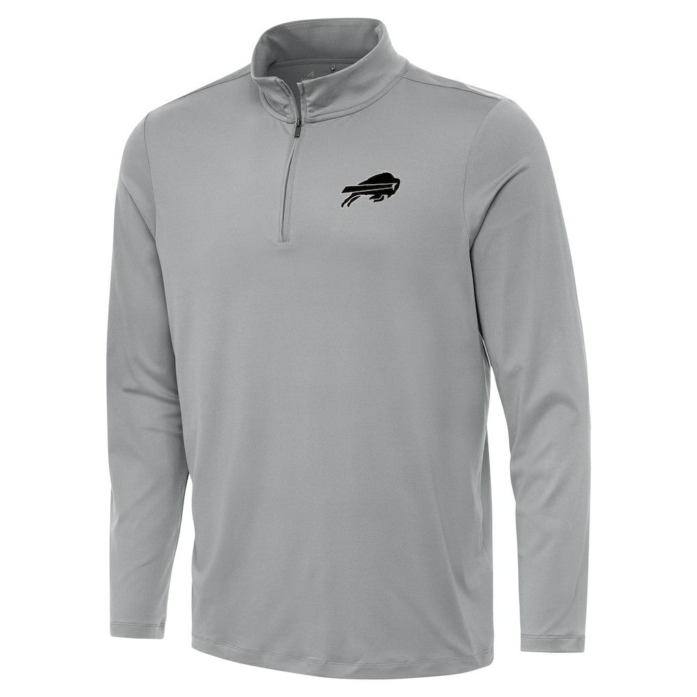 Buffalo Bills Antigua Reprocess Quarter-Zip Top - Gray Tops